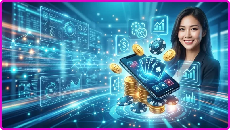 Bàn baccarat với biểu đồ cầu baccarat hiển thị kết quả