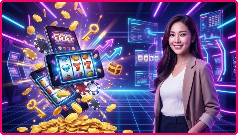 Cơ chế hoạt động của slot machine với chip RNG và xu vàng