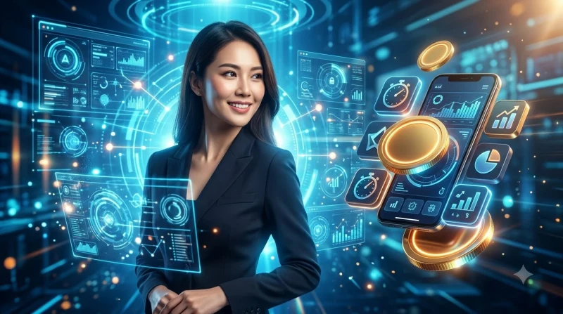 Gà chọi đứng trên chuồng với biểu tượng lịch âm và phong thủy